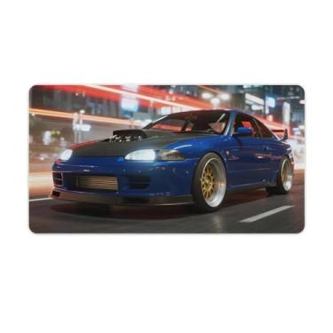 Imagem de HouLaiZhe Tapetes de mesa de carro JDM R34 Sports Car Light Track Speed Gaming Mouse pads de mesa grandes mousepads para teclado de mesa tapete de computador 40 x 75 cm