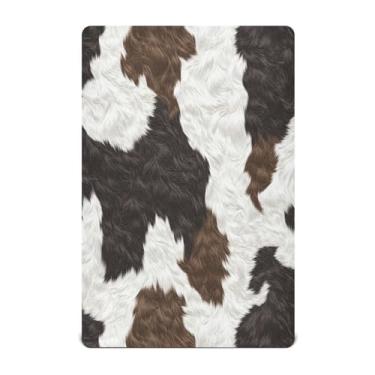 Imagem de STAYTOP Lençóis de berço com estampa de textura de vaca para meninos e meninas, lençol com elástico para berço padrão e colchão infantil, de microfibra supermacia, 99 × 69 × 5 cm