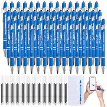 Imagem de 150 canetas sarcásticas engraçadas - conjunto de 50 canetas esferográficas com refis e bolsas, caneta divertida com frases sarcásticas, ponta stylus - caneta desmotivacional para adultos, colega de