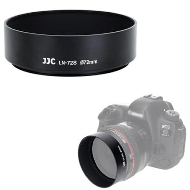 Imagem de JJC Para-sol de metal de alumínio padrão de 72 mm para lentes com rosca de filtro frontal de 72 mm para lentes Canon EF 50 mm f/1.2L USM, lente EF 85 mm f/1.2L II USM, Fujifilm XF 50-140 mm f/2.8 R LM