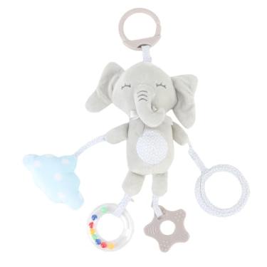 Imagem de Ainoli bebê berço pendurado chocalhos brinquedo dos desenhos animados elefante dentição clipe no carrinho brinquedo macio para infantil cinza