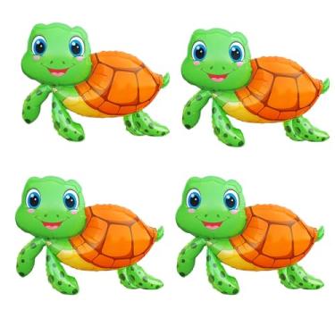 Imagem de 4PCS Turtle Foil Balloon Large Jungle Safari Animals Foil Balloons Tortoise Balloons for Wild Zoo Party Baby Shower Birthday Decor Supplies
