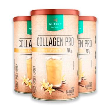 Imagem de Kit 3 Collagen Colágeno Hidrolisado Nutrify Baunilha 450g