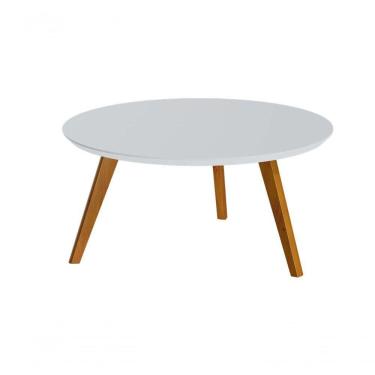 Imagem de Mesa De Centro Classic Redonda Branco Acetinado - Imcal Móveis