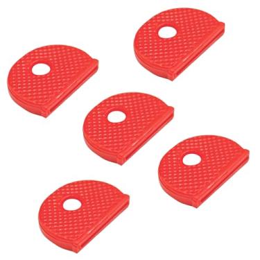 Imagem de Boguish Pacote com 5, capa para chaveiro, identificador de chave, marcador de etiqueta codificado, manga de PVC meia redonda para escritórios, casas e apartamentos