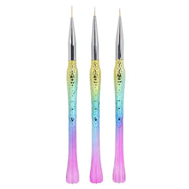 Imagem de Cuofyunl 3 peças pincéis de forro para arte em unhas, pincéis profissionais para pintura em gel, ferramentas para caneta 7/9/12mm