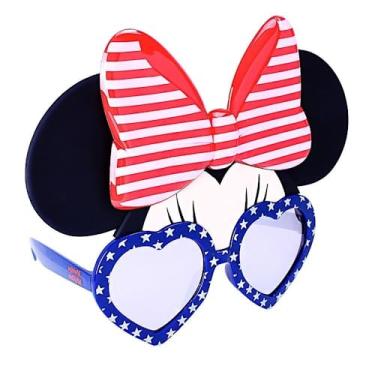 Imagem de Sun-Staches Costume Sunglasses Red White and Blue Minnie Party Favors UV400