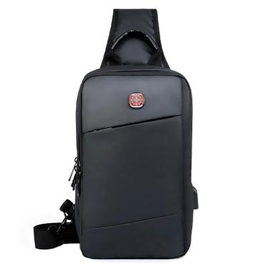 Imagem de Mochila Crosswave Masculina Transversal USB Reforçada-Masculino
