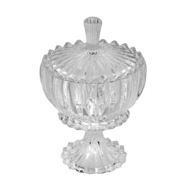 Imagem de Potiche Geneva Com Tampa E Pé Decorativo Cristal 17x25cm Wolff