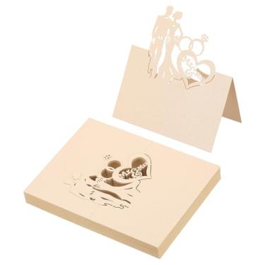 Imagem de PATIKIL 50 peças de cartões de casamento, cartões de nome, papel com glitter, etiquetas de assento dobradas para mesa, buffet, recepção, jantar, festa, estrela esmeralda