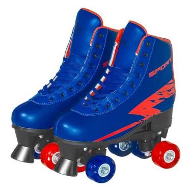 Imagem de Patins Skate Roller Quad Adulto 4 Rodas Com Regulagem De Tamanho E Fre