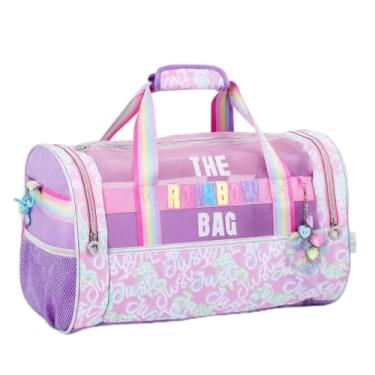 Imagem de Bolsa Mala Esportiva Feminina Juvenil 46×28×22 cm – Ideal para Viagens, Férias e Uso Diário | Cores Pastéis, Moderna Resistente e impermeável