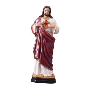 Imagem de Ｂｅｓｇａ Estátua do Sagrado Coração de Jesus para Decoração de Altar Doméstico, Colecionável, e Elegante, em Resina, para Prateleiras Internas e