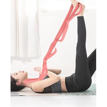 Imagem de Alça de alongamento de ioga de 10 voltas para fisioterapia – faixa de exercícios não elástica para pilates, ioga, alongamento para mulheres e homens