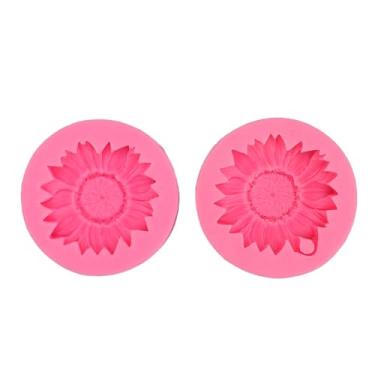 Imagem de SIWOTED 2 unidades de moldagem de silicone de girassol flexível e reutilizável fácil de desmoldagem de flores para artesanato de padaria