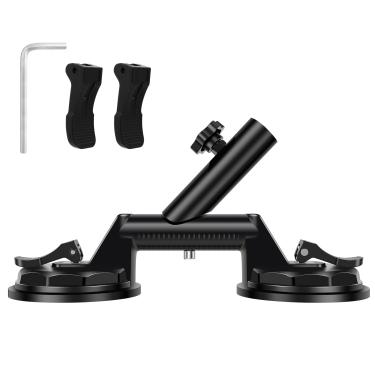 Imagem de Suporte de mastro de bandeira, suporte de montagem de mastro de bandeira externo com ventosa, ferragens de mastro de bandeira universal para carro, caminhão, carro, SUV, ATV, parede de casa, fácil