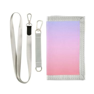 Imagem de GAIGEO Carteira Aqua Turquesa Gradiente Nylon Meninos Adolescente Carteira Bebê Menina Bolsa com Chaveiro e Bolsos, Dégradé rosa e roxo, one size