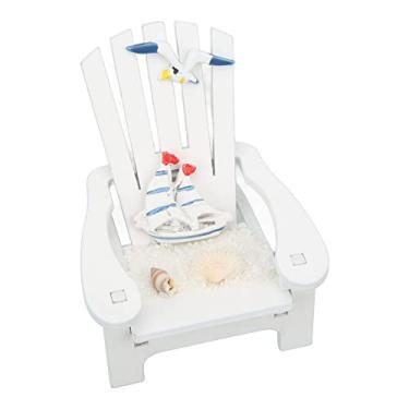 Imagem de Alomejor Decoração de Praia, Mini Cadeiras de Madeira de Pinho Com Ornamentos Marinhos de Veleiro Com Design Requintado para Decoração de Banheiro Doméstico