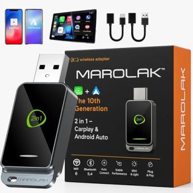 Imagem de Adaptador automotivo 2 em 1 sem fio CarPlay e Android (atualizado em 2025) com fio para conversor sem fio | Conexão sem costura para vários usuários | Fácil configuração - Plug & Play | Reconexão
