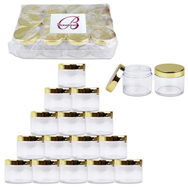 Imagem de (36 Jars, Gold) - Beauticom 60 Grammes/60 ML (2 Oz) Round Clear Leak Proof Plastic Container Jars with Gold Lids for Travel Storage Makeup Cosmetic Lotion Scrubs Creams Oils Salves Ointments (36 Jars)