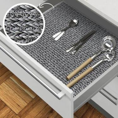 Imagem de Forro Armário Gaveta Prateleira Tricot Cinza 1 Metro X 45cm - Idealiza