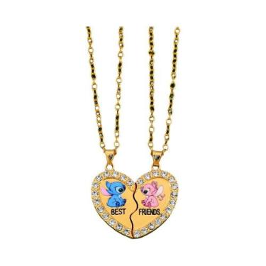 Imagem de Conjunto De Colares Pingente Mel Amizade Melhor Amigos Coração Partido