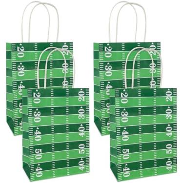 Imagem de Lemicin Pacote com 12 sacos de lembrancinhas de festa de futebol americano com alça para lanches e doces para crianças, meninos, festa de aniversário, chá de bebê, suprimentos de decoração