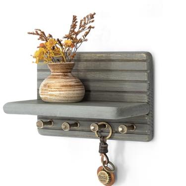 Imagem de Rebee Vision Porta-chaves de madeira de pinheiro de 18 cm - cinza antigo