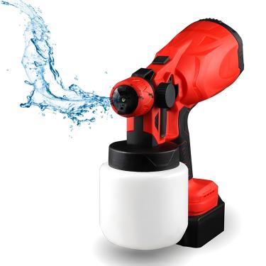Imagem de Pistola de Pintura Sem Fio com Bateria 21V Max Ferramentas Elétricas 4 Bicos Cobre 3 Padrões Pulverização Container 800ml para Móveis Cerca Paredes Po