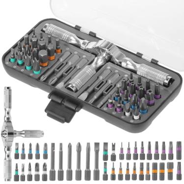Imagem de Conjunto de chaves de fenda magnética 39 em 1, conjunto de chaves de fenda catraca de precisão com 38 pontas e alça destacável, brocas de aço S2, kit de ferramentas de reparo compacto para relógios