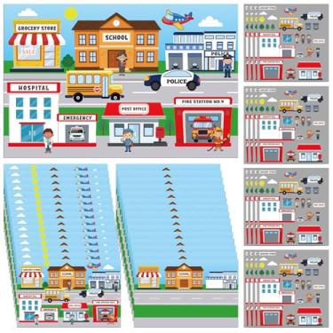 Imagem de Frienda Conjunto de 24 ajudantes comunitários gigantes cena ajudantes comunitários kit de aprendizagem educacional conjunto de adesivos de carreira brinquedos para pré-escola sala de aula quadro de