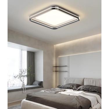 Imagem de Luminária de teto LED regulável de 50 cm para quarto e sala de estar (3000k-6000k) com controle remoto, ultrafina e de amplo espectro, ideal para corredores, sótãos, banheiros e varandas (pr