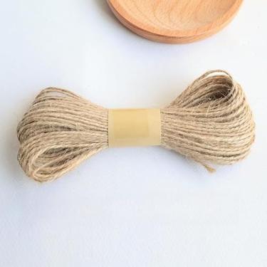 Imagem de Corda de juta natural – corda de juta marrom para embrulho de presente, artesanato de Natal, decoração e projetos (amarelo, 1,5 mm)
