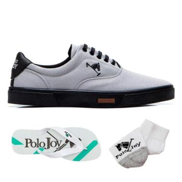 Imagem de Sapatênis Casual Lona Kit com Chinelo e Meia Confort - Polo Joy, Preto