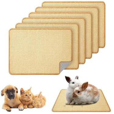 Imagem de SUPERPAWS Almofadas para arranhar coelhos, sisal natural, gato, coelho, tapete para arranhar animais pequenos para moagem interna, almofada de dormir para porquinhos-da-índia chinchilas furões (39,9