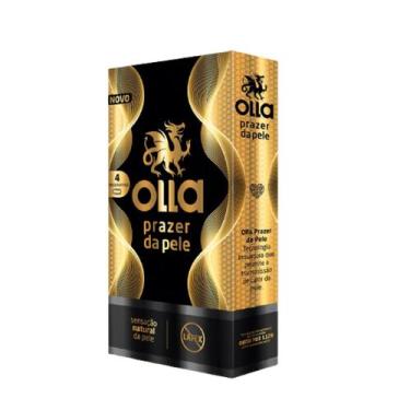 Imagem de Preservativo Camisinha Olla Lubrificado Prazer da Pele Com 4 Unidades