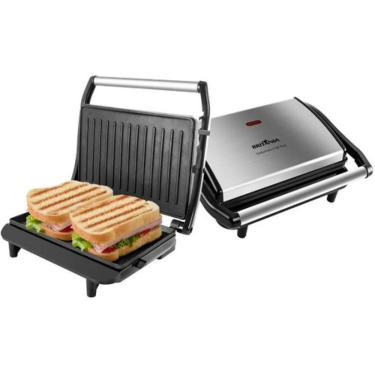 Imagem de Sanduicheira Grill Eletrica Britânia Press Inox 110v