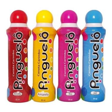 Imagem de Kit 4 Caneta Carimbo Pinguelô De 80ml Marcador De Bingo - JC Plus