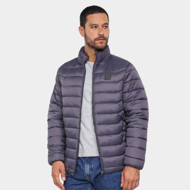 Imagem de Jaqueta Puffer Broken Rules Gola Alta Masculina, Cinza, P
