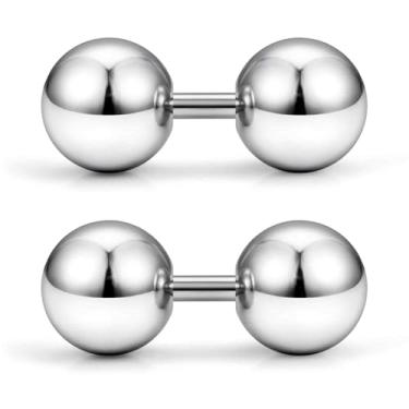 Imagem de Ruifan ASTM F136 Bolas grandes de titânio 6 mm rosca externa barra reta PA piercing kit de alongamento para mulheres homens 12G barra extra curta 4 mm