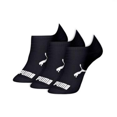 Imagem de Meias Soquete Puma Sapatilha Adultos 39 A 43 Branco, Preto