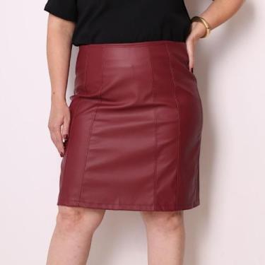 Imagem de Saia material sintético Plus Size Feminina Cintura Alta Moda Balada - 
