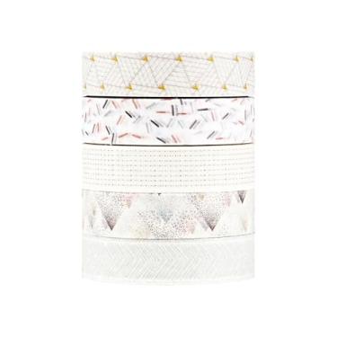 Imagem de Conjunto de adesivos Washi com 5 rolos de 3 metros, adesivos decorativos para artes faça-você-mesmo artesanato material de diário scrapbook cartão embrulho