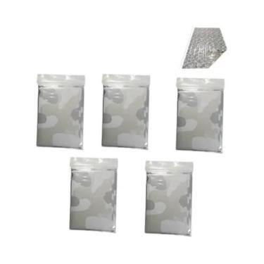 Imagem de Cobertor Térmico De Emergência Impermeável 130x210cm Dourado Prateado 