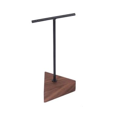 Imagem de Suporte de exibição de joias, brincos simples de metal preto em T, ornamentos de armazenamento de joias, suporte de exibição de joias criativo, organizador de joias (marrom, grande)