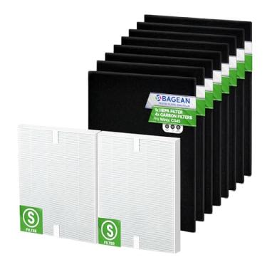 Imagem de Bagean Filtro C545 HEPA S compatível com filtro de purificador de ar Winix 1712-0096-00 - H13 True HEPA com filtros de carvão ativado 99,97% partículas e purifica o ar (2 HEPA + 8 carbonos)
