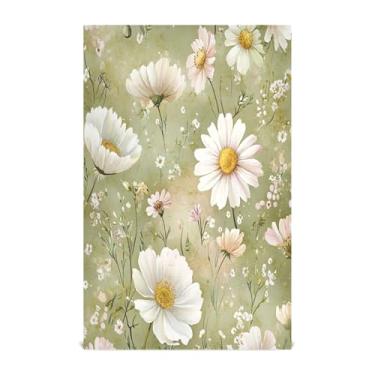 Imagem de xigua Conjunto de 1 panos de prato de cozinha de flores silvestres em aquarela, macios e altamente absorventes de secagem rápida para limpeza de pratos e limpeza à mão, 71 x 45 cm