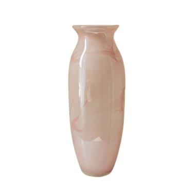 Imagem de Vaso de vidro texturizado rosa feito à mão para varanda, sala estar, arranjo flores, decoração mesa Decoração de casa(Grande)