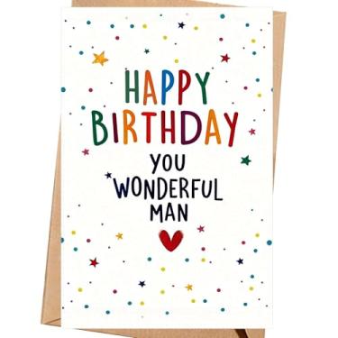 Imagem de Ocresto Cartão de aniversário para marido/pai/namorado/irmão/amigo masculino – Saudação engraçada "You Wonderful Man" – Perfeito para caixa de presente