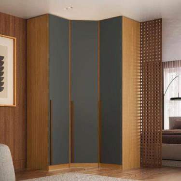 Imagem de Guarda-roupa de Canto 100% MDF 3 Portas Altezza - Belmax